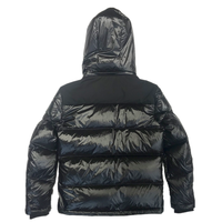 Nouvelle conception, veste d'hiver noire écologique respirante à col montant, coupe-vent à capuche pour homme, service OEM