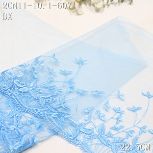 Polyester <strong>Soft</strong> Tulle <strong>Soft</strong> White Blue Yellow Embroidery <strong>Lace</strong> Trim <strong>Fabric</strong> 22cm Width Flower Embroidered <strong>Lace</strong> for Dresses Sewing - Product Image 5