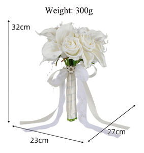 <span class=keywords><strong>Bouquet</strong></span> de fleurs artificielles fait main exquis en <span class=keywords><strong>rose</strong></span> <span class=keywords><strong>et</strong></span> <span class=keywords><strong>lys</strong></span> blanc pour les mariées tenant des fleurs pour la décoration de mariage - Product Image 2