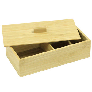 Rectangular bamboo <b>box</b> with lid, desktop storage <b>box</b>, detachable dividers, custom-made gift packaging <b>tea</b> <b>box</b> storage. - Product Image 3