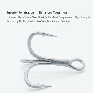 Hameçon triple renforcé 5X pour la pêche en eau salée <span class=keywords><strong>Black</strong></span> <span class=keywords><strong>Diamond</strong></span> 6066, modification de leurre, hameçon jig, hameçon d'ancrage épaissi pour la pêche en haute mer - Product Image 4