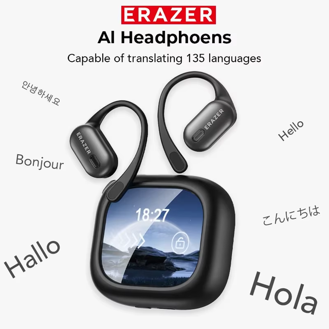 Lenovo ERAZER XF38 AI Translation Headphones - Wireless BT5.4 Headphones OWS Air Bone Conduction Non-Insert Earbuds Sports