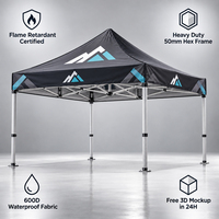 Tente de réception pliable robuste 10x15 avec logo personnalisé