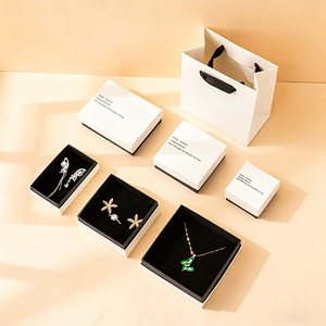 批发豪华纸质礼品盒，带纹理盖子和底座，适用于珠宝耳环、戒指、项链包装 - Product Image 3