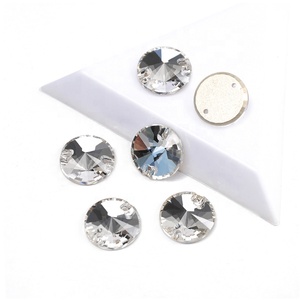 YANRUO 3200 Cristais Rivoli de Fundo Plano para Costurar, Strass de Vidro para Vestidos - Product Image 3