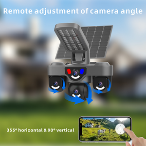 New Triple Lens Solar Street <b>Light</b> <b>Camera</b> Full Color Night 360 PTZ Outdoor <b>Security</b> <b>Camera</b> V380 Pro Farm Yard Road Monitoring - Product Image 3
