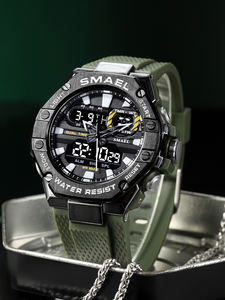 SMAEL 8066 mode étanche sport <span class=keywords><strong>chrono</strong></span> montre extérieur montre-bracelet analogique numérique double affichage montres pour hommes - Product Image 3