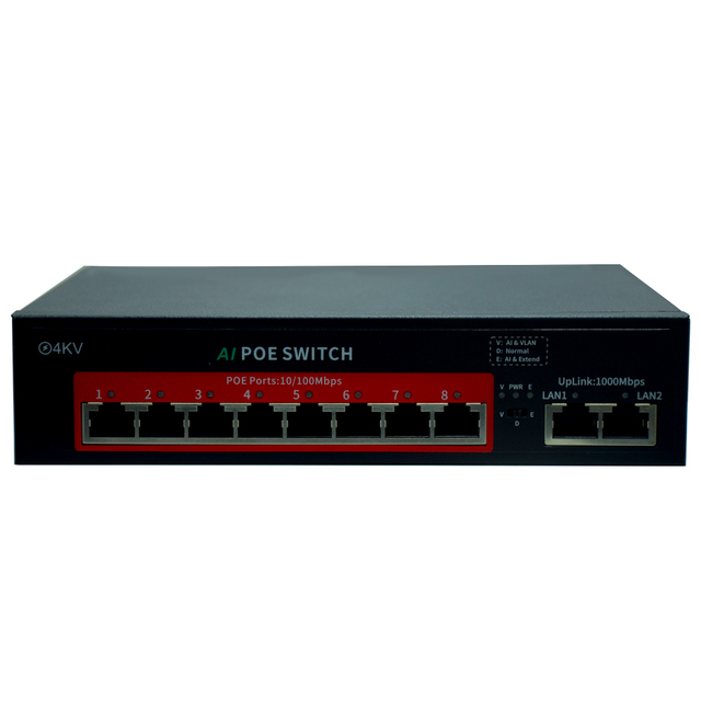 Gigabit PoE Network Switch 8 Ports 10/100/1000mbps PoE Port 2 GE Rj45 Intelligent PoE Switch for Cctv