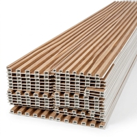 Panneaux de grille en bambou WPC co-extrudés sans formaldéhyde, insonorisants, à rainures 3D pour la décoration de fond de télévision à domicile