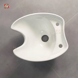 Kit de lavabo professionnel en céramique noire avec robinet, douchette et repose-nuque ergonomique en silicone - Product Image 6