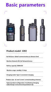 YATEGOOD GW2 SIM Radio Walkie Talkie Globale PTT 5000KM Zello LTE a Lungo Raggio POC 4G - Product Image 3