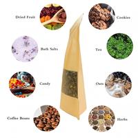 Guangzhou Direct leverbaar Ecologisch verantwoorde Kraft papieren staande pouch met ritssluiting, mat transparant venster, vochtbestendig, geurdicht, voedselzak
