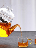 Théière à vapeur spéciale en verre borosilicate résistant à la chaleur, infuseur écologique, fabrication artisanale de luxe, 1L