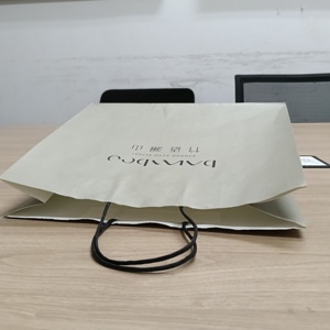 ถุงกระดาษคราฟท์พิมพ์โลโก้ได้ สีขาว น้ำตาล ดำ พร้อมหูหิ้วแบบเกลียว สำหรับใส่ของขวัญ ช้อปปิ้ง หรือบรรจุภัณฑ์เสื้อผ้า - Product Image 3
