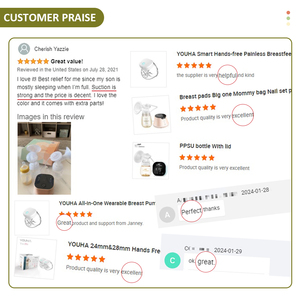 YOUHA Tire-lait électrique portable intelligent avec contrôle par application, tasse de collecte de lait, sans BPA, en silicone, sans fil, mains libres, allaitement - Product Image 5