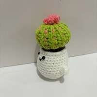Décoration artistique tricotée faite à la main Cactus plante en pot ensemble personnage Design poupée voiture ornement suspendu
