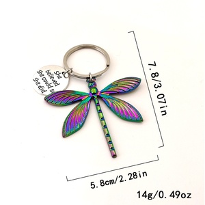 Đầy đủ escrow phổ biến đầy màu sắc con chuồn chuồn Keychain kim loại nhỏ Mặt dây chuyền vòng chìa khóa cho quà tặng - Product Image 2
