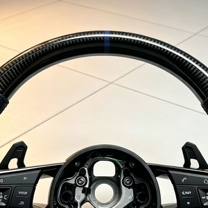 Nouveau Volant en Cuir et Fibre de Carbone <span class=keywords><strong>S</strong></span>-<span class=keywords><strong>Line</strong></span> avec Bouton de Démarrage pour <span class=keywords><strong>Audi</strong></span> Q5 R8 TTRS C6 C7 S7 S4 A4 B8 RS3 SQ5 S5 B9 A6 C8 <span class=keywords><strong>A3</strong></span> - Product Image 6