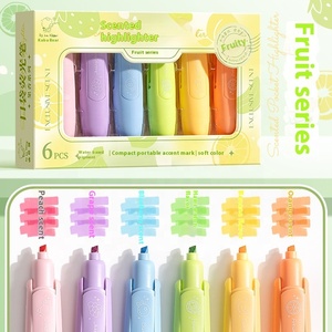 Mini Macaron colore evidenziatore pennarello obliquo studenti penna per diario notevole penna chiave scritta a mano - Product Image 6