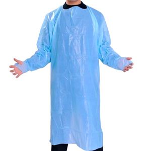 Impermeable PP PE Cpe PPE apronThumb Holes Delantal desechable - Product Image 1