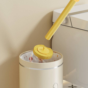 Disposable Toilet <b>Brush</b> Set Wall Mounted Replaceable Heads <b>Round</b> Eco Friendly Household Bathroom Cleaning Tool - Product Image 2