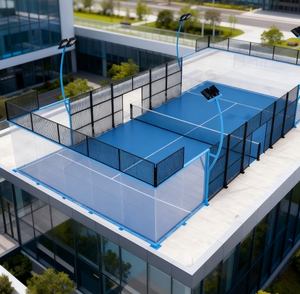 ขายร้อน ราคาส่ง สนามแพเดิลแบบพาโนรามาขนาด 10*20 เมตร หญ้าเทียม 12 มม. สำหรับสนามแพเดิล กระจกนิรภัย ปลอดภัยและสวยงาม - Product Image 1