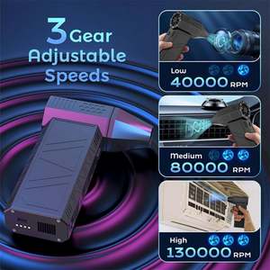 Souffleur de neige super turbo haute vitesse, souffleur de voiture, dépoussiéreur, lumière turbo LED avec ventilateur pour le séchage de la voiture - Product Image 3