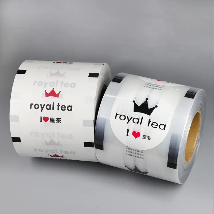 Morbido di Plastica su misura bolla tazza di tè pellicola di tenuta/boba tenuta rullo di pellicola per il tè del latte tazza di carta tazza PP coperchio