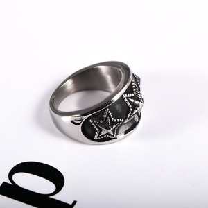 Anillo de plata tibetana con forma de estrella para hombre, joyería para discoteca, diseño de estrella de cinco puntas SA974 - Product Image 4