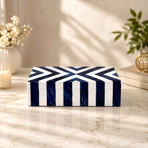 Caja Organizadora de Recuerdos de Lujo con Incrustaciones de Resina, Cofre de Almacenamiento Decorativo Hecho a Mano, Joyero Premium para Decoración Interior Moderna - Product Image 1