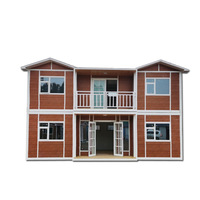 Casa contenedor prefabricada modular de dos pisos desmontable para microfamilias, casa contenedor desmontable, villa prefabricada