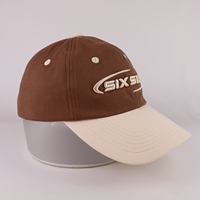 Casquette de baseball mi-haute personnalisée avec logo, motif chevrons, en pur coton respirant et doux, tendance, avec nœuds/doublure à pois