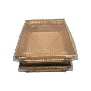 alimentos respetuoso del medio ambiente <span class=keywords><strong>para</strong></span> <span class=keywords><strong>llevar</strong></span> <span class=keywords><strong>comida</strong></span> rápida de papel Kraft caja de ensalada con tapa - Product Image 4