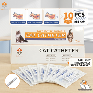 Catéter Urinario con Estilete de 1.3mm*130mm para Perros y Gatos, Uso Veterinario Desechable para Operaciones de Mascotas - Product Image 1