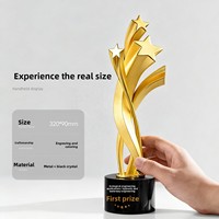 Trofeo Metálico de Alta Gama en Forma de Estrella, Personalizado, Grabado, Colorido, para Premios a Empleados Destacados, Reuniones Anuales Corporativas, Honor