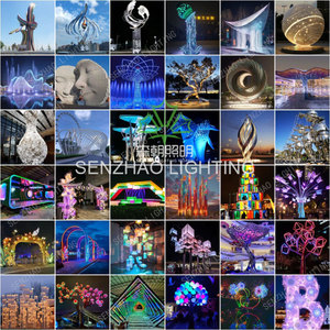 Senzhao, Acero Inoxidable, se Especializa en la Producción de Esculturas LED de Color Personalizado para Decoración de Parques y Centros Comerciales Modernos - Product Image 2