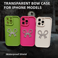 Casing Lembut Berhias Rhinestone Kupu-kupu dengan Lubang Presisi dan Cakupan Penuh untuk iPhone 16 15 14 Pro 11ProMax