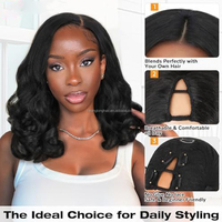 Perruque synthétique en U 46 cm, ondulations rebondissantes # Perruques pour femmes en fibre résistante à la chaleur, couleur noir naturel 1B, prêtes à être expédiées, vente en gros