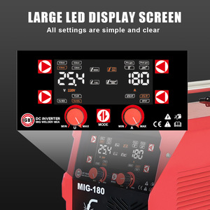 Máy hàn MIG chất lượng cao MIG180 Inverter IGBT Synergy, hàn khí CO2, máy hàn MIG lớn, màn hình LCD, MIG/MAG/Stick/Lift TIG 220V 110V - Product Image 3