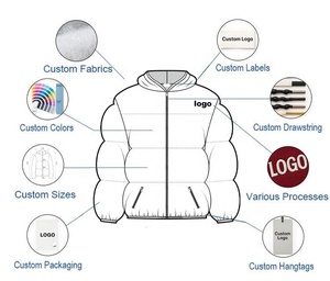 Chaqueta de plumón OEM al por mayor, rellena de plumón de <span class=keywords><strong>ganso</strong></span>, transpirable, de secado rápido, talla grande, <span class=keywords><strong>abrigo</strong></span> acolchado grueso para uso casual. - Product Image 3