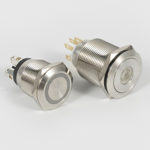 Interruptor de botón pulsador metálico IP65 de 12mm, 16mm, 19mm, 22mm, 25mm con bloqueo para arranque y parada de línea de producción - Product Image 4