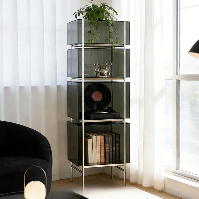 Modern Minimalist Acrylic Storage Cabinet Multi-Tier Living Room Furniture Display Shelf Eco-Friendly & Durable
