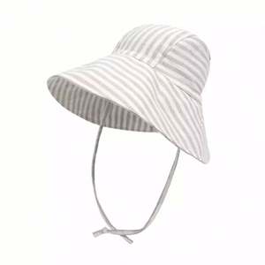Sombrero de Sol para Bebés y Niños Pequeños, de Lino y Algodón, Transpirable, para Playa, con Ala Ancha, Tipo Bucket, Venta al Por Mayor - Product Image 3