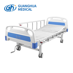 Tempat Tidur Rumah Sakit Manual Biru dengan Satu Engkol, Bahan Besi ABS, Furnitur <span class=keywords><strong>Stretcher</strong></span> Manual, Garansi Bersertifikat ISO 3 Tahun, Tempat Tidur Perawatan - Product Image 2