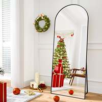 Miroir sur pied personnalisé pour intérieur commercial, cadre en alliage moderne, grand miroir pleine longueur pour chambre à coucher