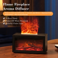 Diffuseur d'arômes pour cheminée et feu de camp, cadeau de Noël, 140 ml, USB, flamme réaliste, diffuseur de parfum avec certification CE FCC RoHS