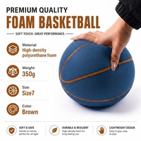 Ballon de basketball silencieux en mousse PU de 350 g, taille 7 (29,5 po), avec logo personnalisé, rebond silencieux et haute élasticité, pour exercices sportifs en intérieur