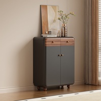 Meuble à chaussures modulaire en bois massif de style américain avec étagère à chaussures multi-niveaux moderne et 6 étagères pour salon