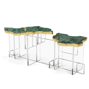 Nuevo diseño, mesa de centro con acabado texturizado único y moderno, mesa central superior de latón para sala de estar de moda, Hotel, Villa, apartamento - Product Image 1