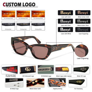 Lunettes de soleil Benyi en <span class=keywords><strong>bio</strong></span>-acétate, mode de luxe, verres CR39, monture ronde épaisse, lunettes de soleil de forme irrégulière, monture en acétate - Product Image 3